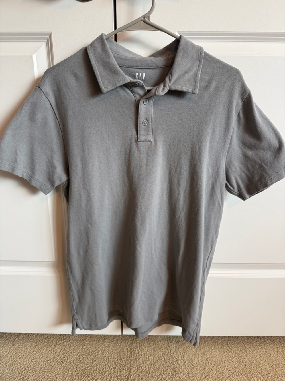GAP Men's Short-Sleeve Polo Shirt — Light Gray